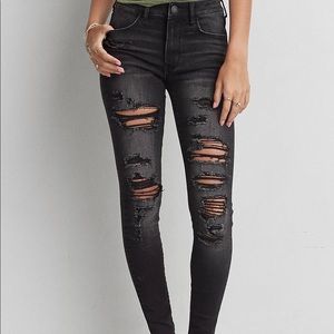American Eagle Denim Ripped Black Jeans